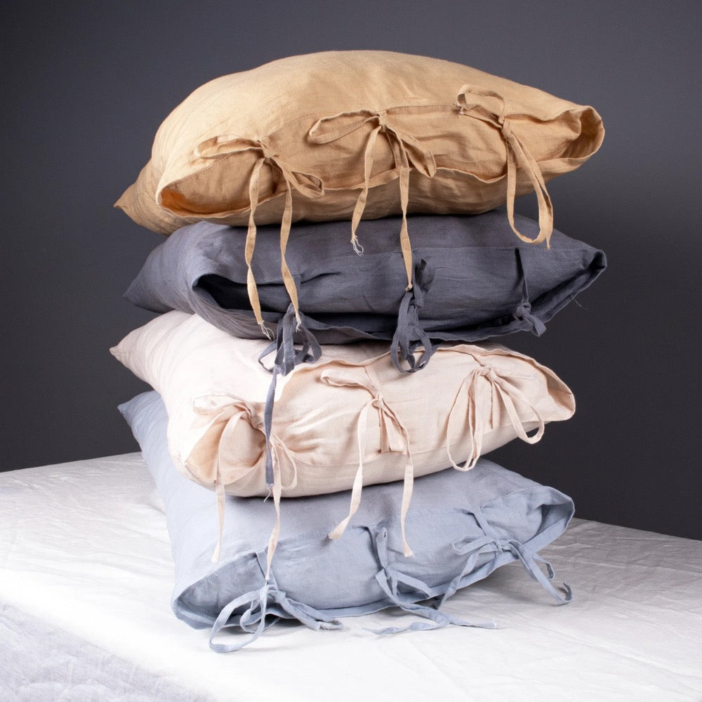 Linen Body Pillow Cover with ties | Custom Body Pillow Case | Linen Cushion Cover | Bedding Pillowcase | Lumbar Pillow | Mothers Day Gift