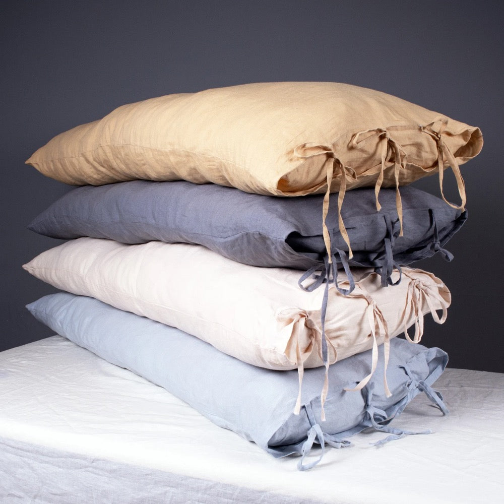 Linen Body Pillow Cover with ties | Custom Body Pillow Case | Linen Cushion Cover | Bedding Pillowcase | Lumbar Pillow | Mothers Day Gift